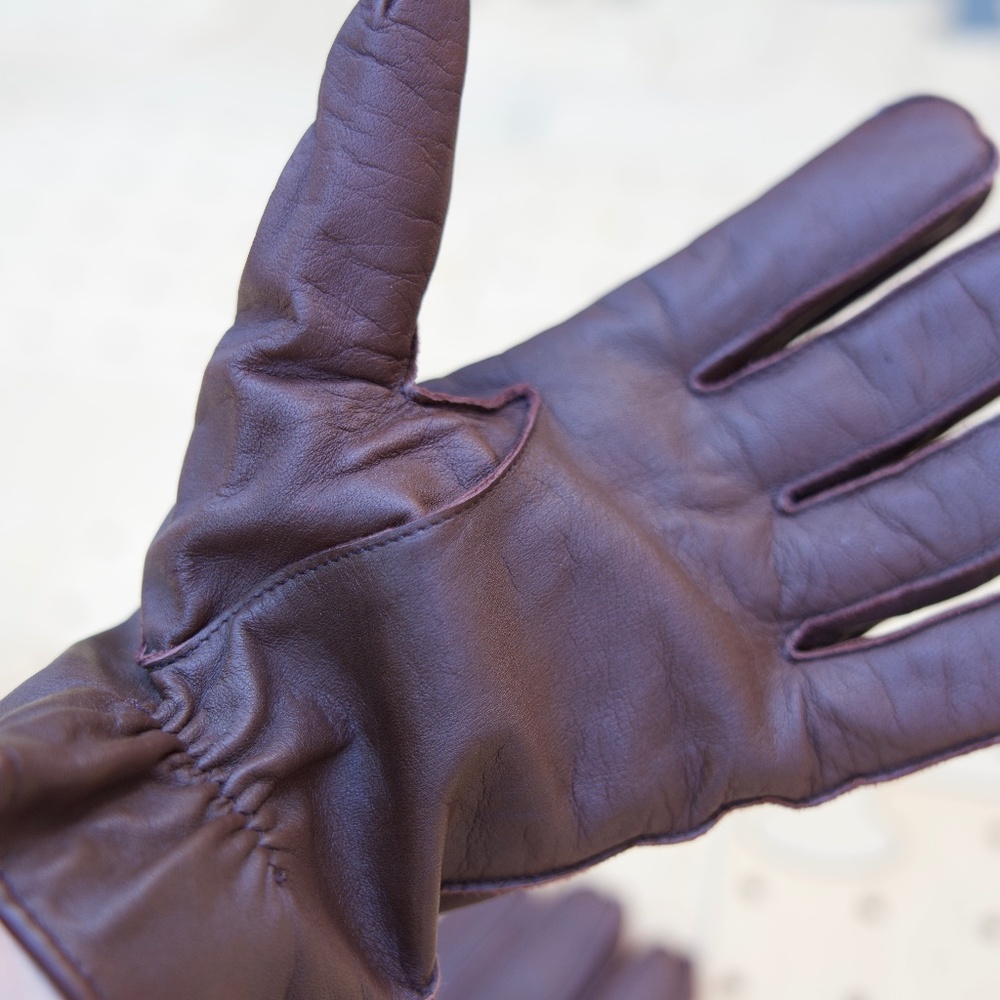 Vintage Sauso Leather Exterior & Wool Knitted Interior Gloves - Picture 6 of 12